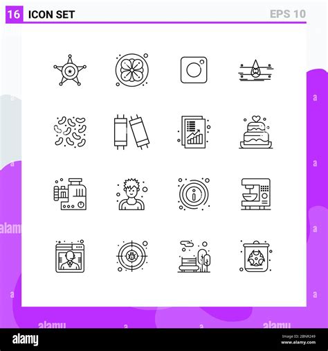 Set Of 16 Modern Ui Icons Symbols Signs For Diseases Smart City
