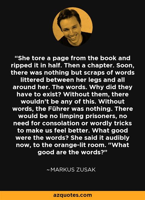 Markus Zusak Quote She Tore A Page From The Book And Ripped It