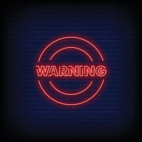 Warning Neon Signs Style Text Vector 2185873 Vector Art At Vecteezy