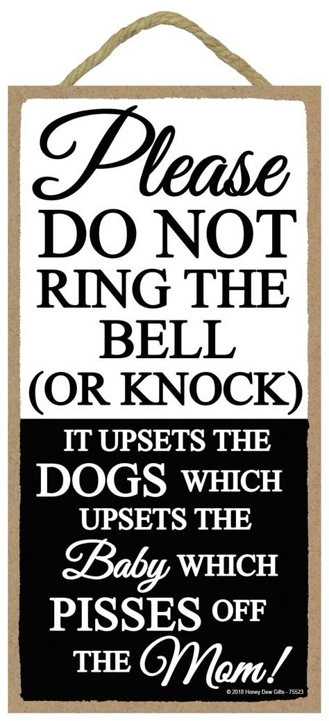 • our humorous bedroom signs & labels comes in different color and sizes. Funny Door Signs Please Do Not Ring The Bell or Knock 5 x ...