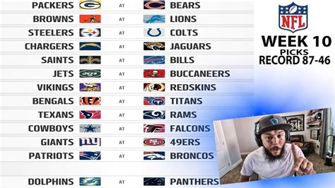 2017 Nfl Week 10 Picks Another Week Another Win Perfect Picks Of