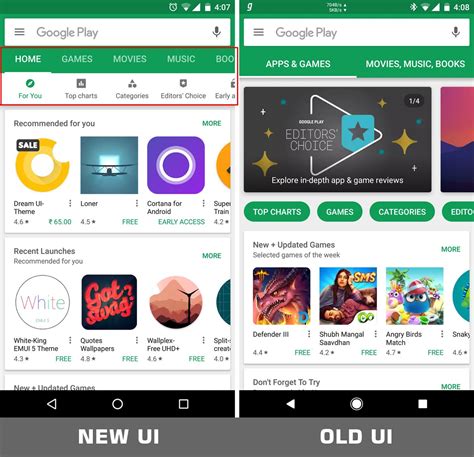 And they roll out to the user in an incremental fashion. Google Play Store update with UI changes rolling out - The ...