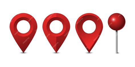 Premium Vector Red Map Pins Set Isolated On White Background