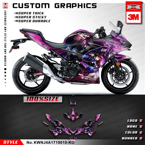Kungfu Graphics Motorcycle Fairing Stickers Vinyl Wrap Kit For Ninja