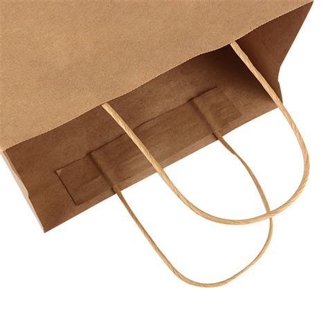 Recycled Kraft Paper Shopping Bags With Handles Brown Paper Grocery Bags