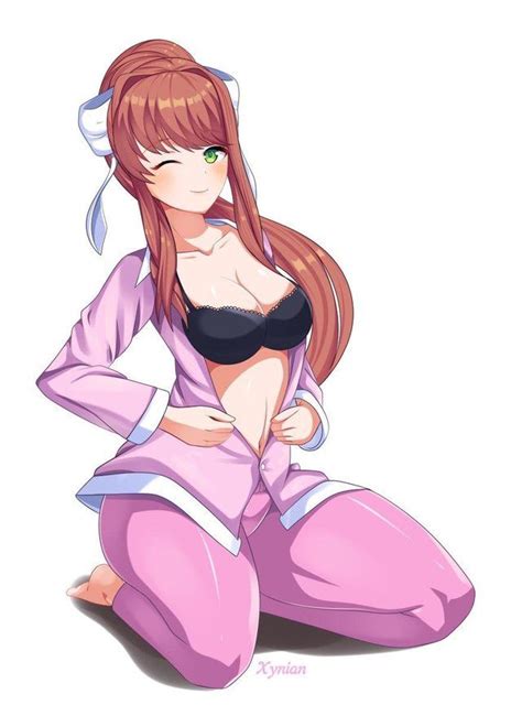 Monika In Pajamas By Xynian Ddlcrule34 Drawings Anime Creepy