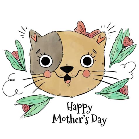 Cute Mom Cat To Mothers Day Vector Choose From Thousands Of Free