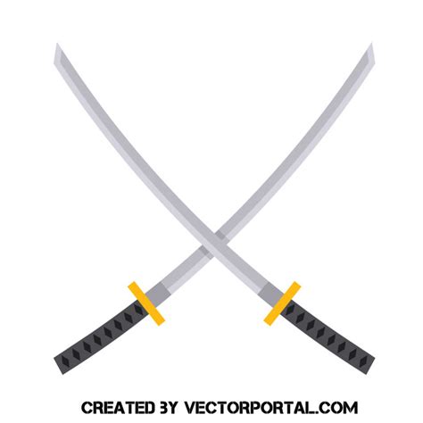 Two Crossed Katana Swords Royalty Free Stock Svg Vector And Clip Art