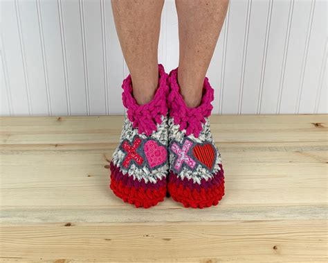 Hugs Kisses Xoxo Slippers Cozy Chenille Slipper Socks Etsy