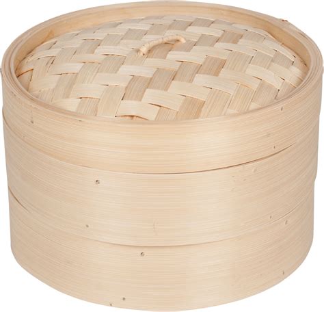 Trademark Innovations 3 Piece 100 Natural Bamboo Steamer
