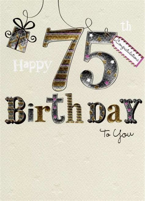 75th Birthday Card Template Cards Design Templates