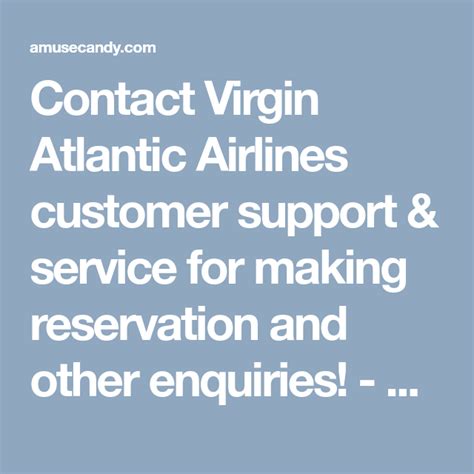 Contact Virgin Atlantic Airlines Customer Support And Service For Making