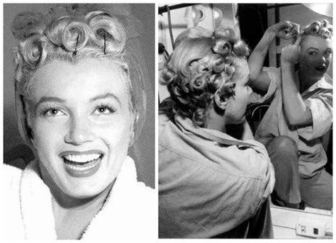 Marilyn With Her Pin Curls Pin Curl Hair Marilyn Monroe Hair Vintage Short Hair