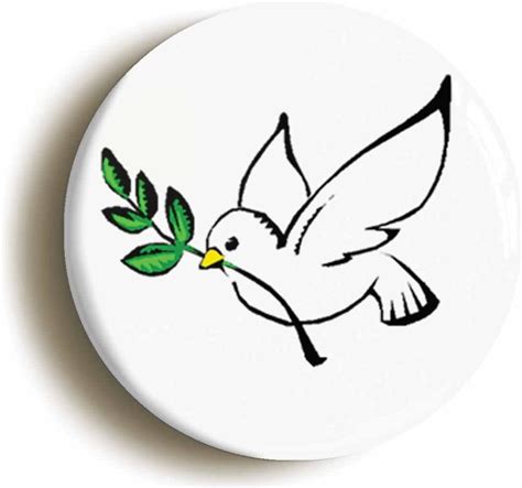 Ozorath Peace Dove Badge Button Pin Size Is 1inch25mm Diameter
