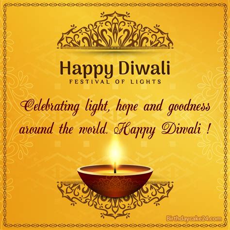 Golden Happy Diwali Card With Name Wishes Happy Diwali Wishes Images