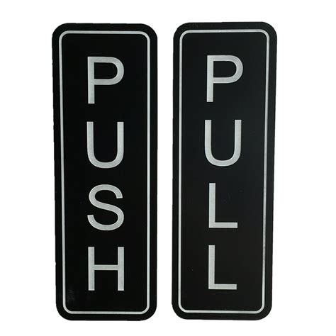 classic push pull engraved door sign set black white letters great for office business