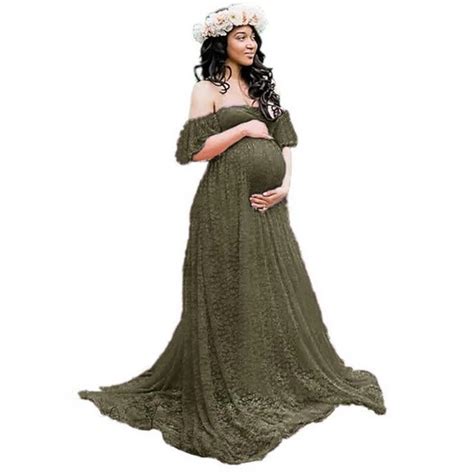 Pregnant Womens Maternity Lace Maxi Dress Photo Photography Props Shoot Gown Us Clothes Shoes