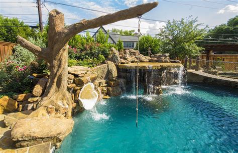 Tropical Backyard With Pool Suspended Bridge And Rope Swing Artofit