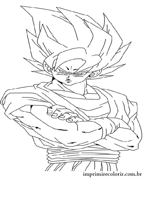 Goku Ssj Desenhos Para Imprimir E Colorir