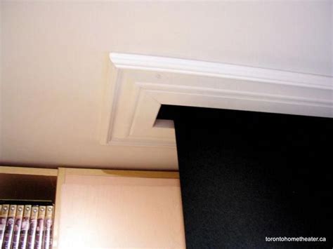 Mounting your projector on your ceiling or wall will help give your home theatre a. Trim for in-ceiling projector screen #hometheaterprojector ...