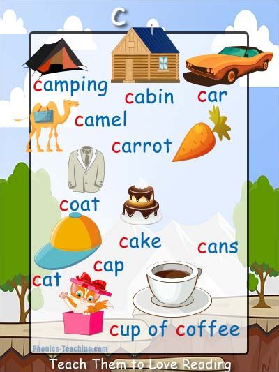 C Words Phonics Poster Free Printable Ideal For Phonics Practice