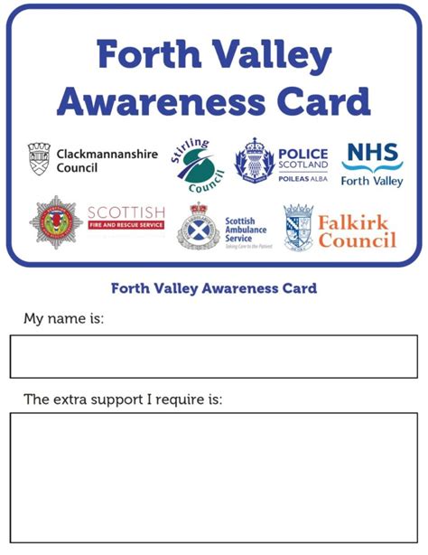 NHS Forth Valley Awareness Cards Launched In Forth Valley