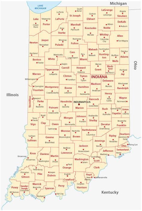 Map Of Indiana Guide Of The World