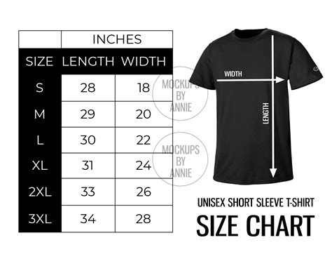 Champion T245 Cotton Short Sleeve T-Shirt S XXXL Size Chart | Etsy