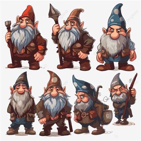 Dwarfs Clipart Digital Illustration Of Different Kinds Of Gnomes