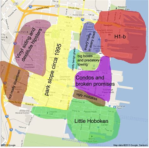 Jersey City Neighborhoods Map Map Novagroningen