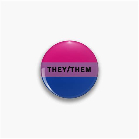 Theythem Pronouns Bisexual Pride Flag Pin For Sale By Olivks