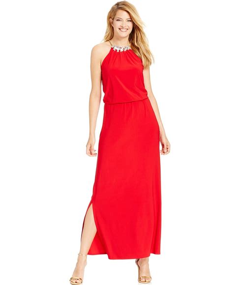 Msk Jewel Neck Blouson Halter Dress And Reviews Dresses Women Macy
