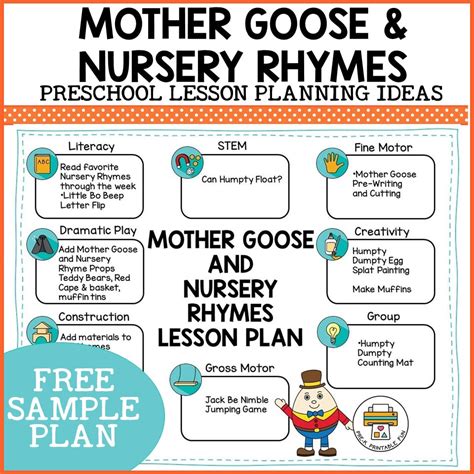 Mother Goose And Nursery Rhyme Preschool Activities Pre K Printable Fun