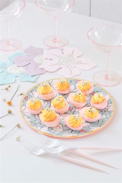 The Perfect Deviled Eggs For A Spring Brunch Pink Colored