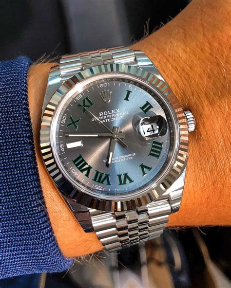Rolex Datejust 41 Wimbledon On Wrist Luxury Watches For Men Rolex