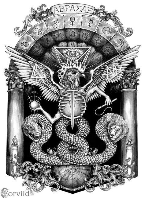 Corviid Abraxas 2016 Symbolic Art Spirited Art Occult Symbols