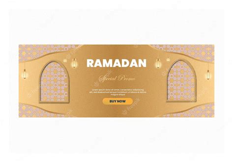 Premium Vector Realistic Ramadan Horizontal Gold Banners Vector