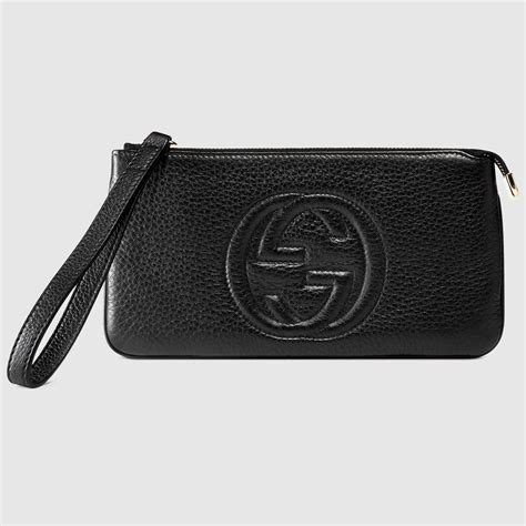 Gucci Soho Leather Wristlet In Black Lyst