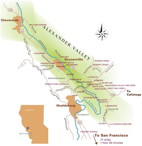 Alexander Valley Front Map New Alexander Valley Winegrowers