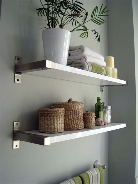 Make the most of what space you have by maximizing your walls with bathroom shelves. Rub a Dub Dub