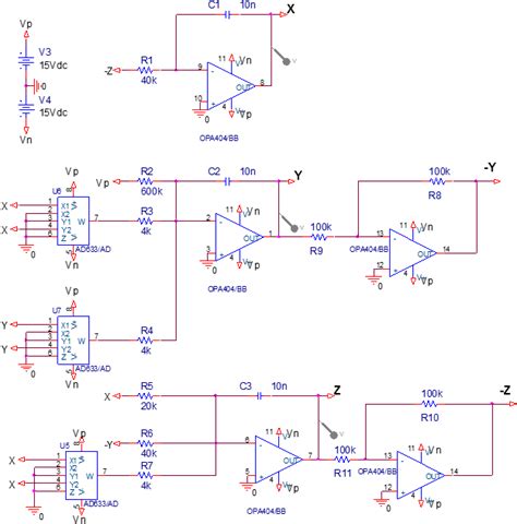The Electronic Circuit Schematic Of The Chaotic System Download