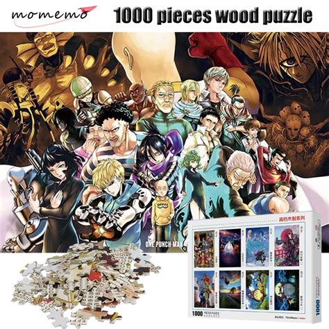 Momemo One Punch Man 1000 Pieces Puzzle Cartoon Anime Wooden Puzzles