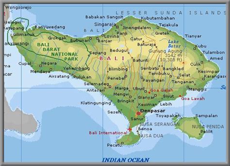 Business Map Peta Pulau Bali Bali Island Map