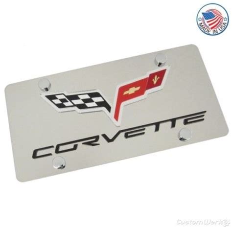 Purchase Corvette C6 Logo On Stainless Steel License Plate In