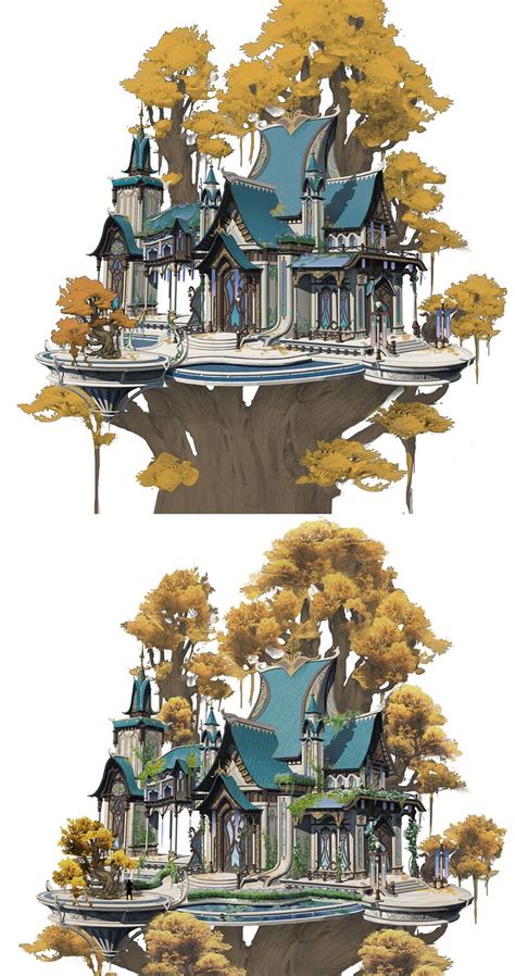 Artstation Fantasy Elf Architecture Z L Fantasy Art Landscapes