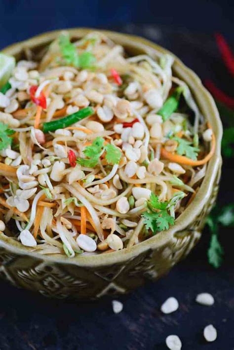 Spicy Thai Green Papaya Salad Recipe How To Make Spicy Thai Green
