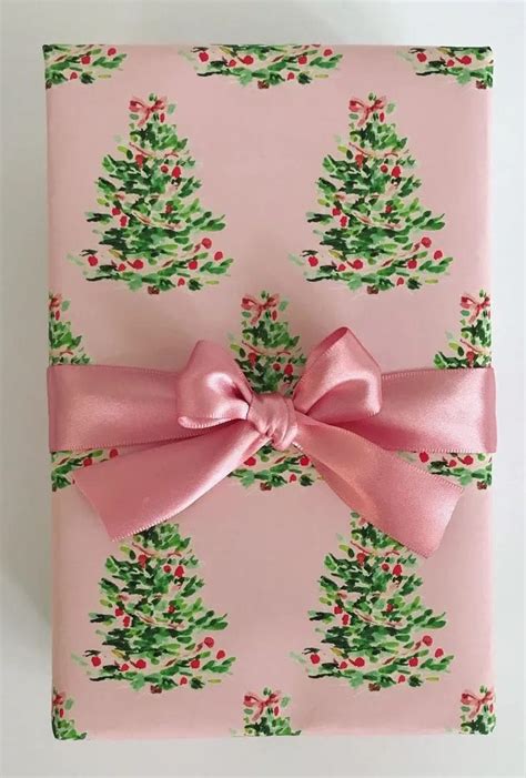 Wrapping Paper Oh Christmas Tree Pink T Wrap Birthday Holiday