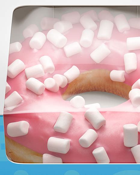 Download Box W/ Donut Mockup - Front View (High Angle Shot) in Box ...