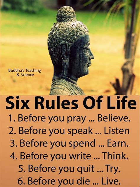 Six Rules With Images Buddhism Quote Buddhist Quotes Life Quotes