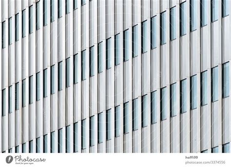 Abstract View Of A High Rise Building Facade With Vertical Lines Of The